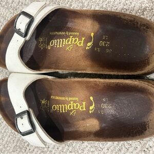 Papillio Cream Sandals with Black Buckle